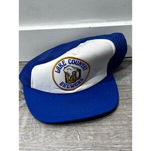 Wilson Lake Country Brewers Men's Hat Cap Size M/L Adjustable Blue White